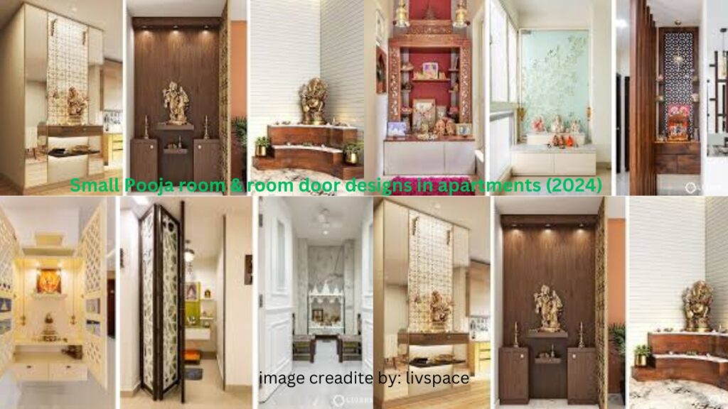 Small pooja room & Door Designs in apartments (2024)